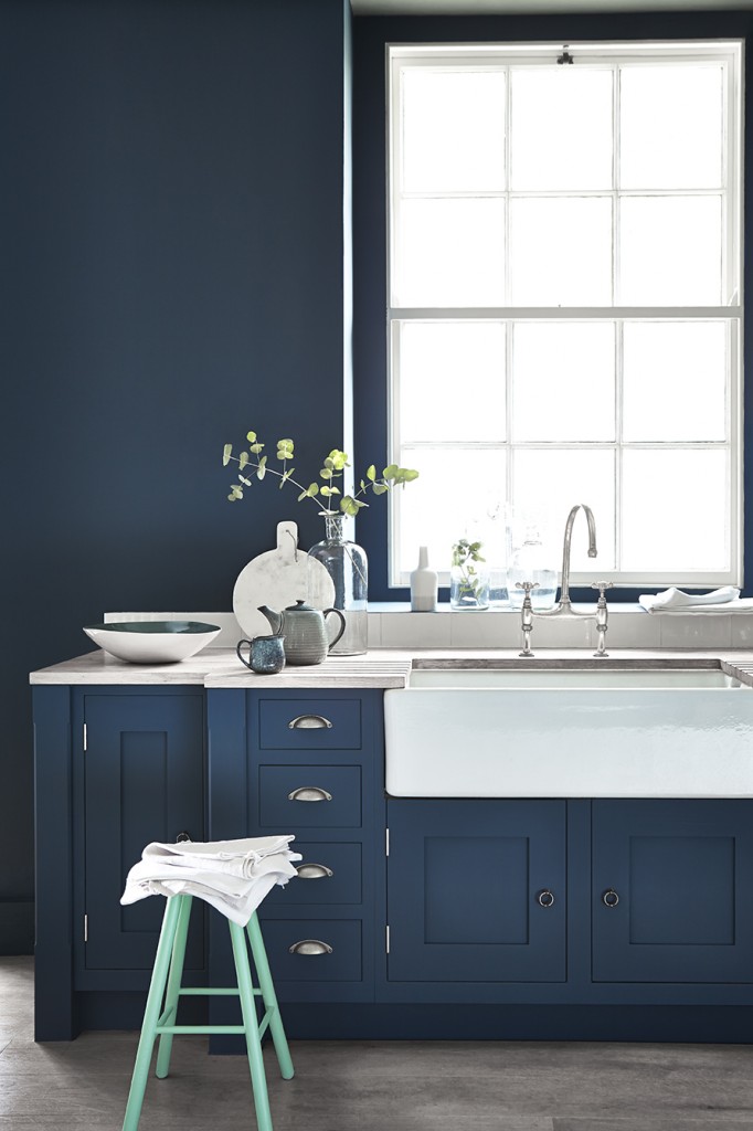 Have you considered using blue for your kitchen cabinetry