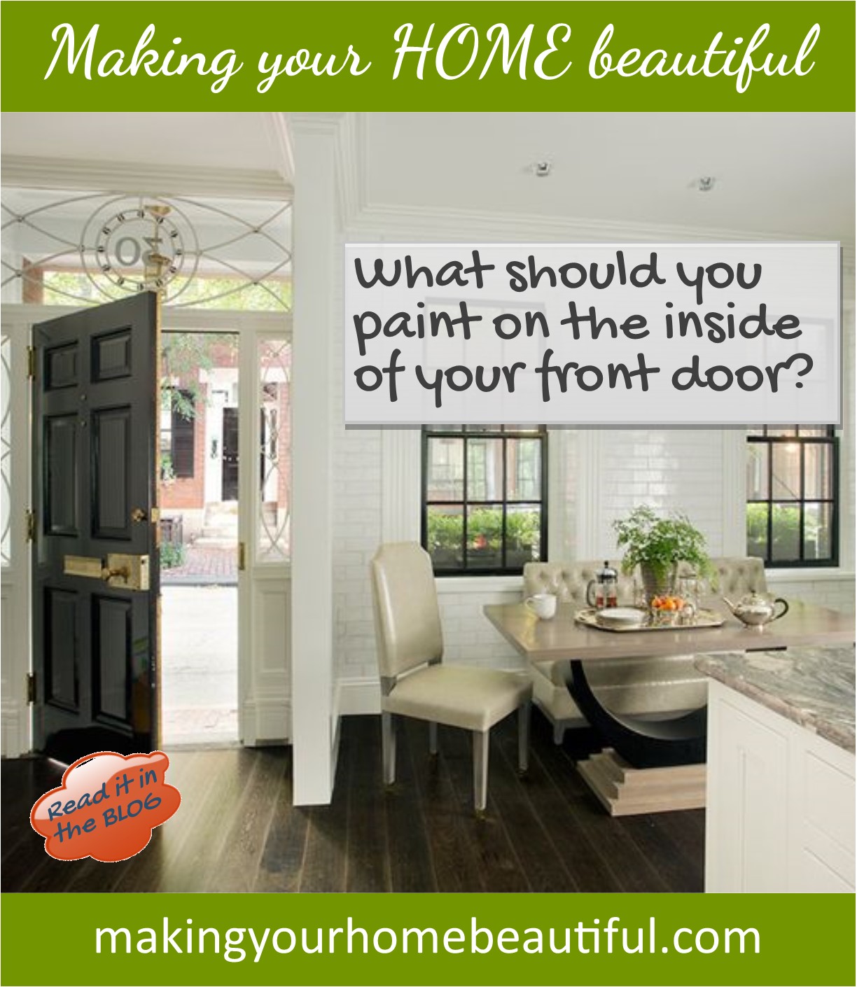 What should you paint on the inside of your front door?