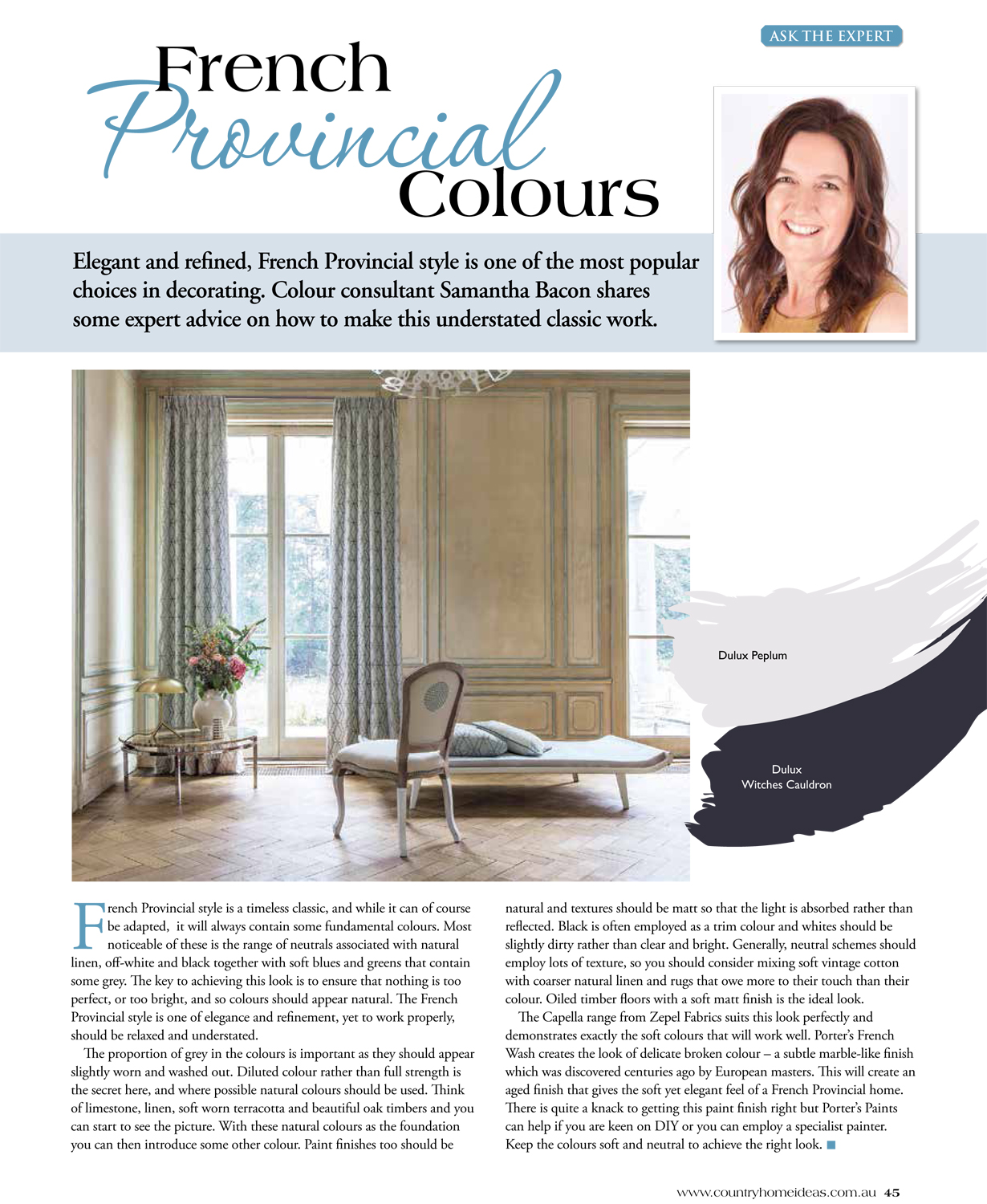 Country Home Ideas magazine - French Provincial Colours