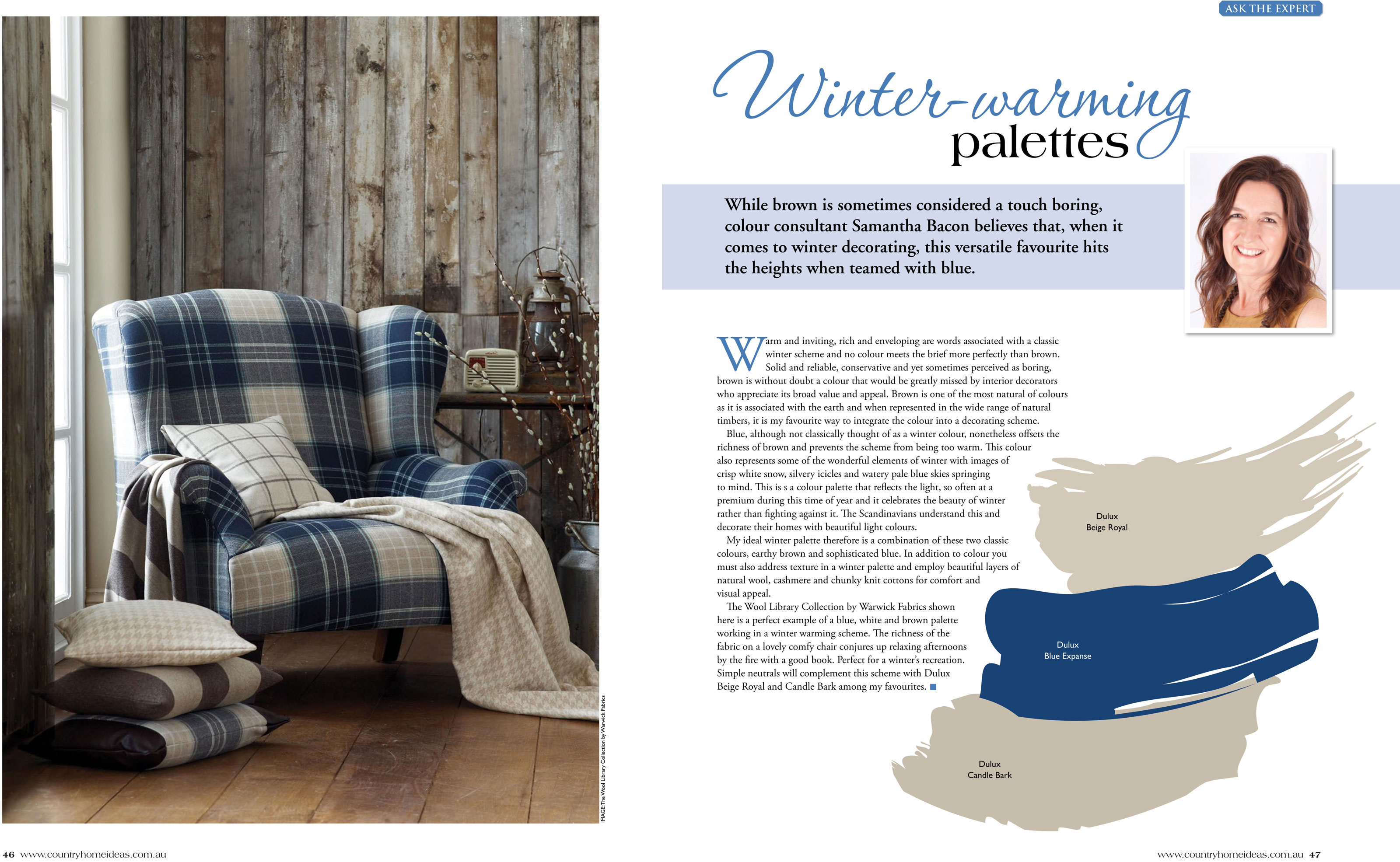 Country Home Ideas magazine - winter warming colour palettes